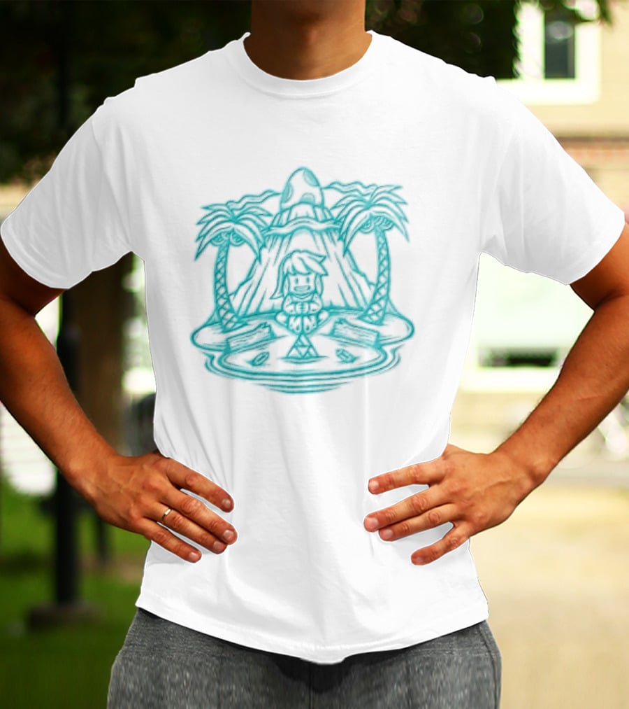 Stranded In A Dream Island Palms Tropical Scene T-Shirt