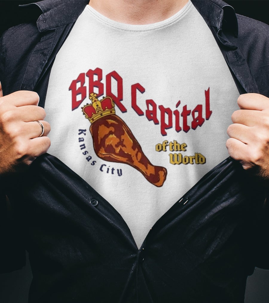 Kansas City BBQ Capital Of The World Crowned Barbecue Leg T-Shirt