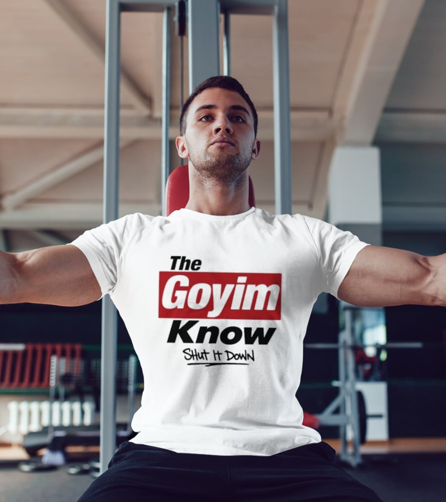 The Goyim Know Shut It Down Red Highlighted T-Shirt