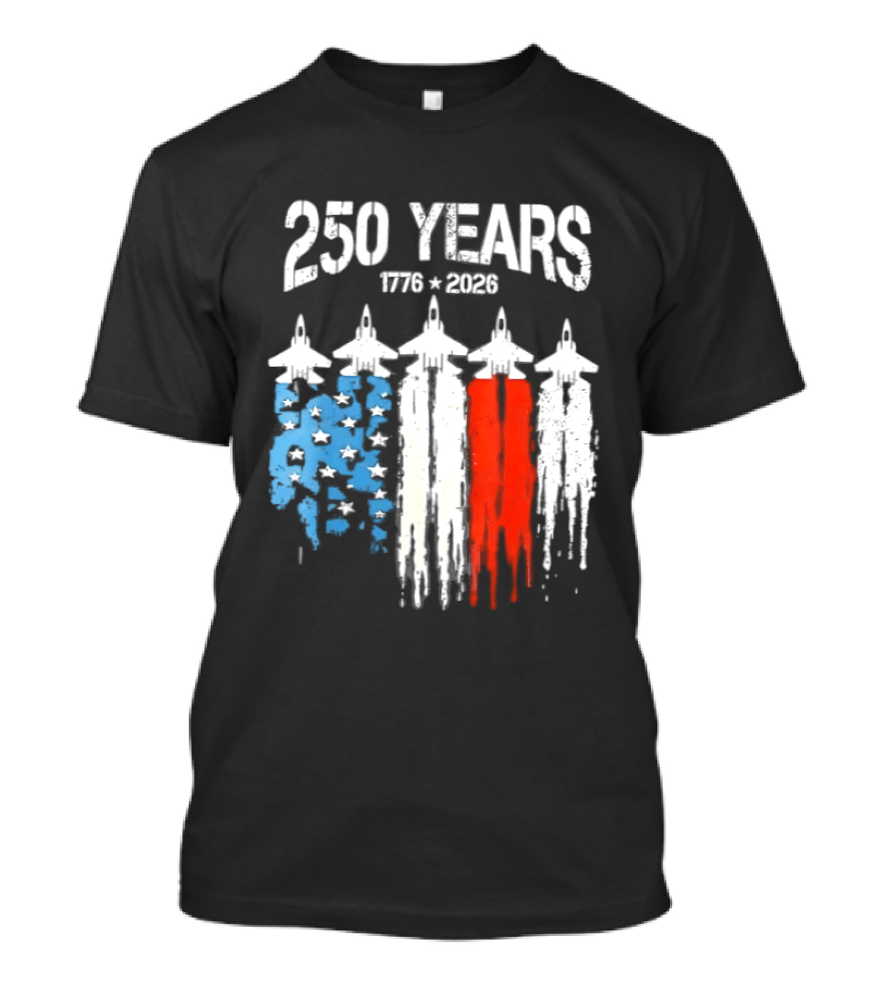 250 Years 1776 2026 Jet Stars And Stripes Anniversary T-Shirt