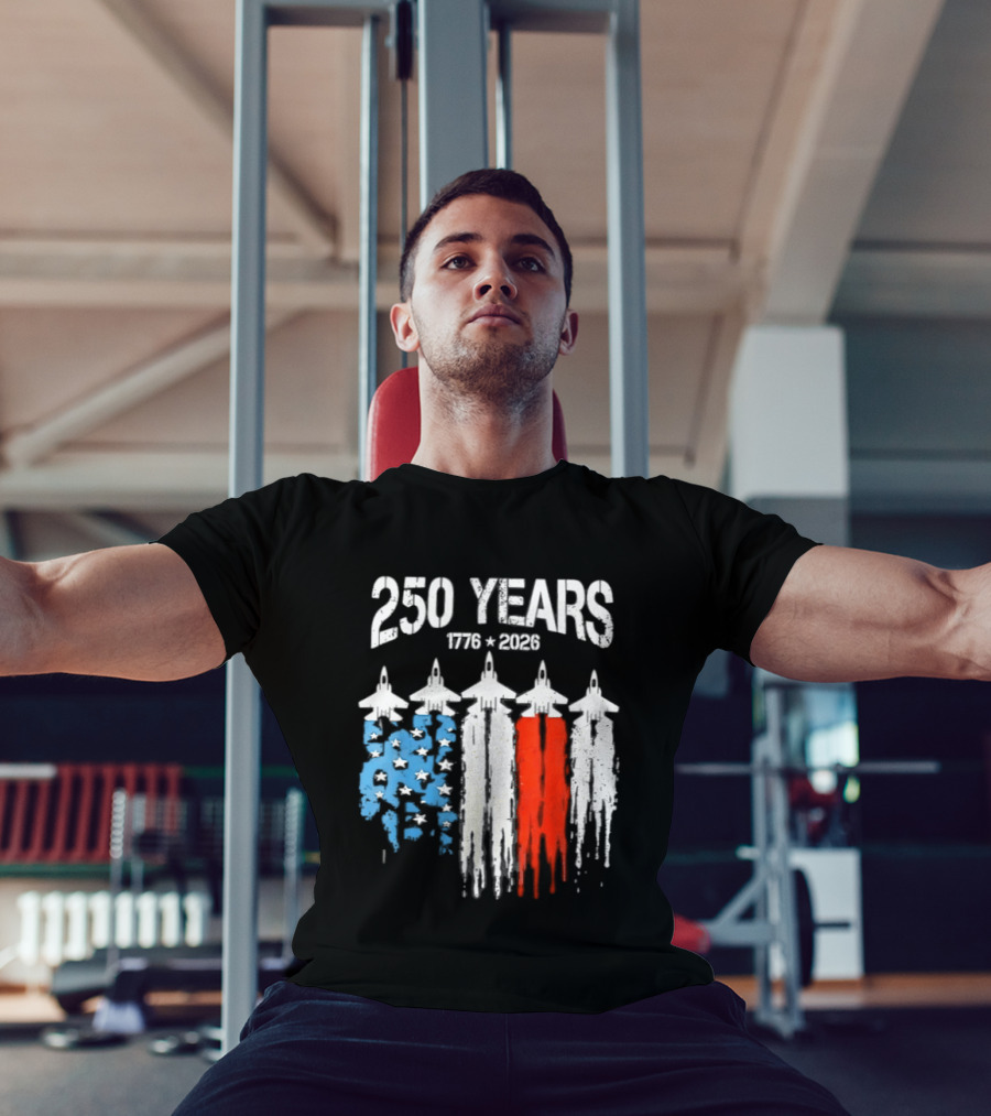 250 Years 1776 2026 Jet Stars And Stripes Anniversary T-Shirt