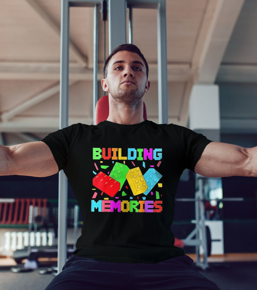Building Brick Block Memories Colorful Confetti Celebration T-Shirt
