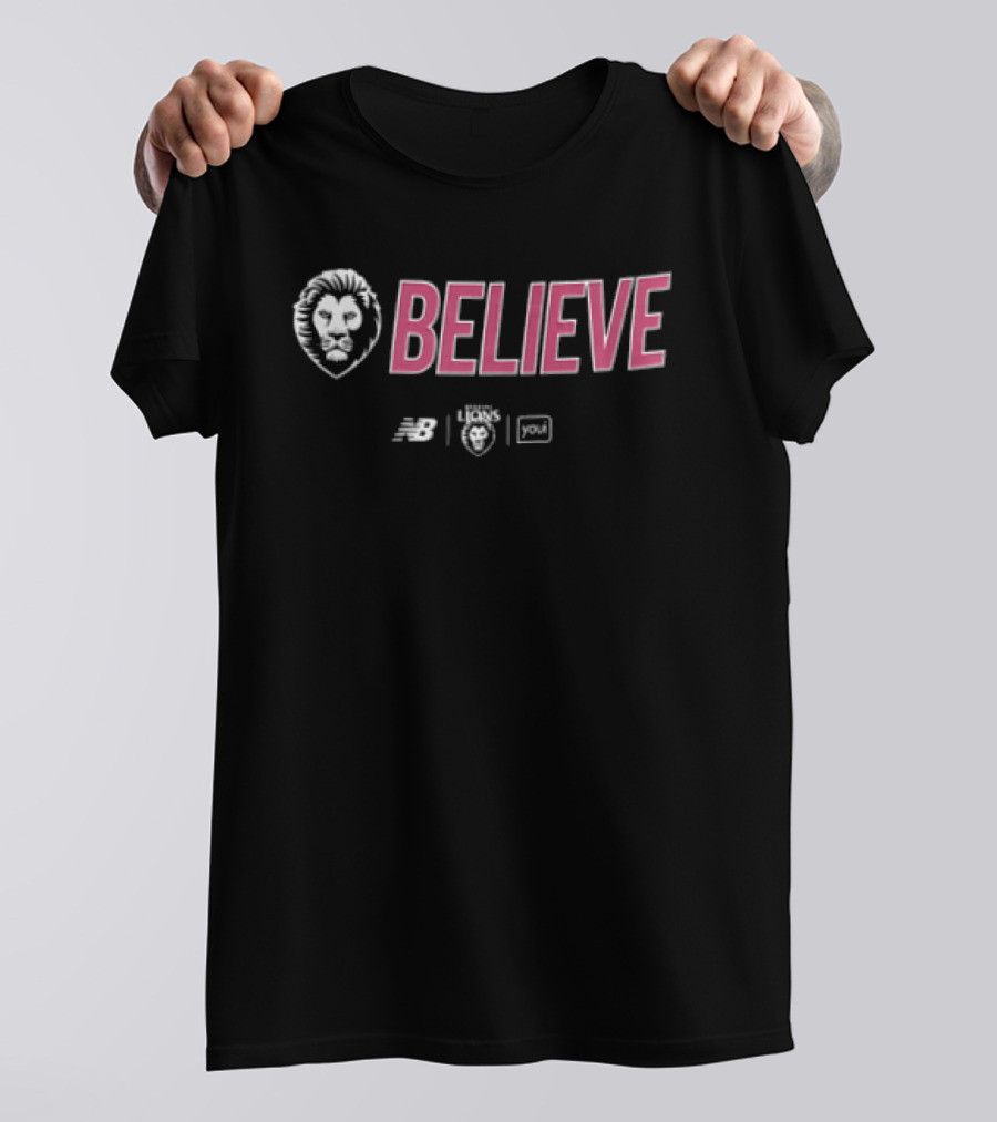 Brisbane Lions Believe Lion Head AFL New Balance Supporter T-Shirt