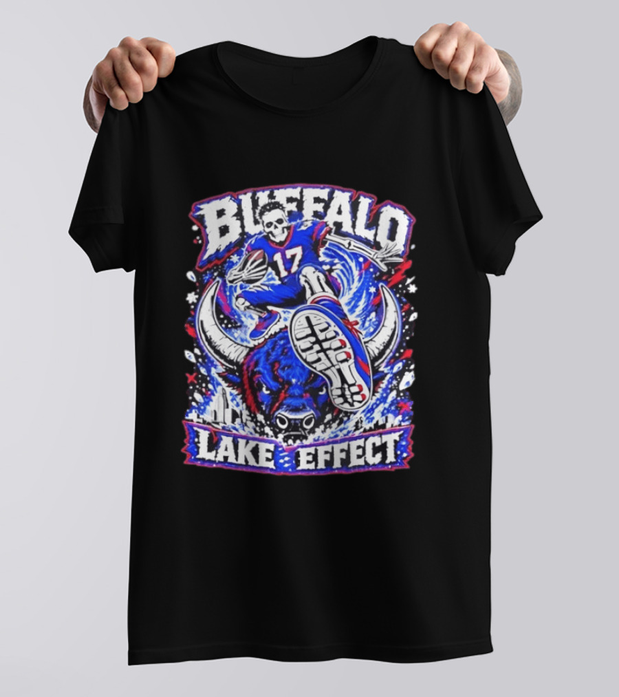 Buffalo Bills Lake Effect 17 Football Player Skull Buffalo T-Shirt