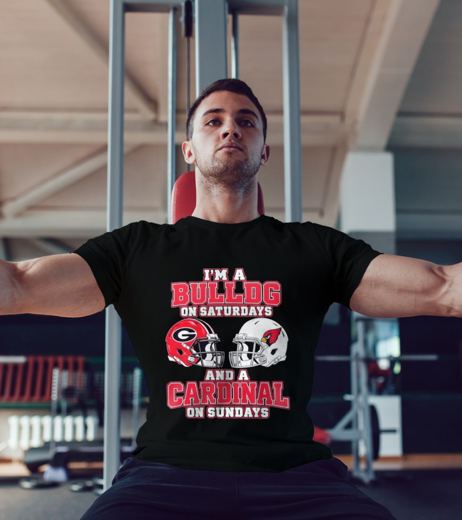 I'm A Bulldog On Saturdays And A Cardinal On Sundays Football Helmets T-Shirt