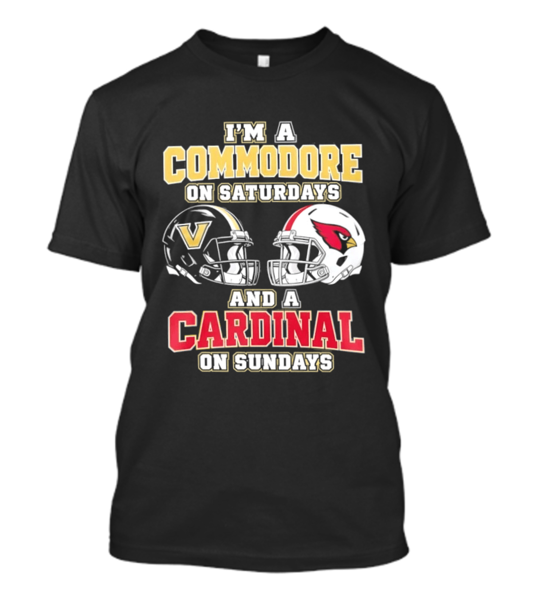 I'm A Commodore On Saturdays And A Cardinal On Sundays Football Helmets T-Shirt