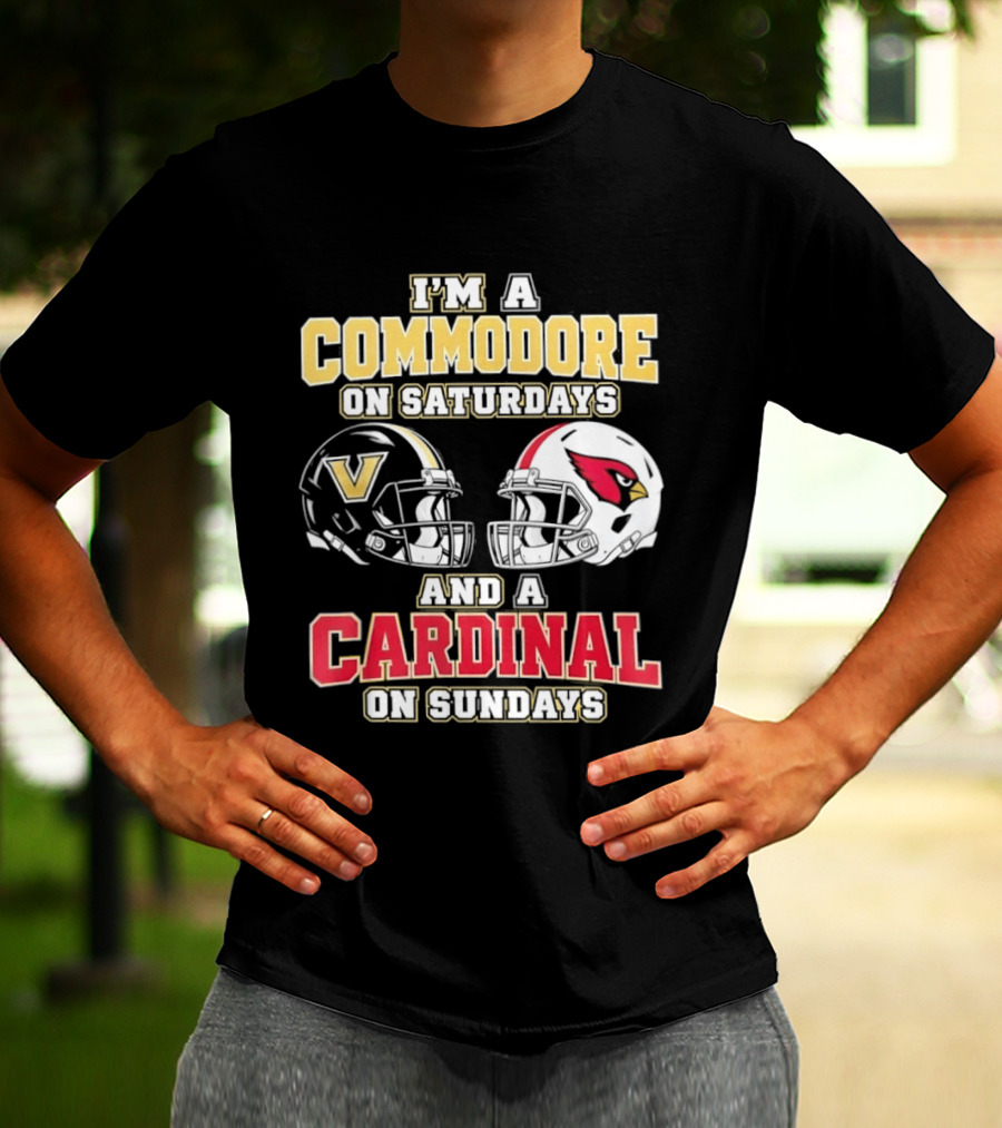 I'm A Commodore On Saturdays And A Cardinal On Sundays Football Helmets T-Shirt