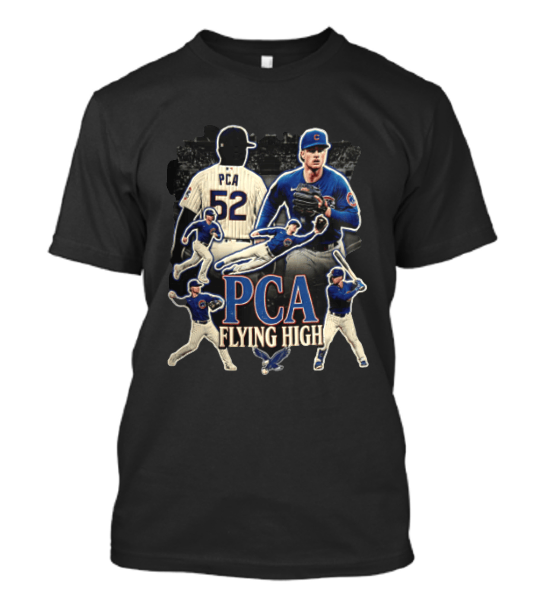 PCA Flying High Chicago Cubs Pete Crow Armstrong Multiple Action Poses T-Shirt