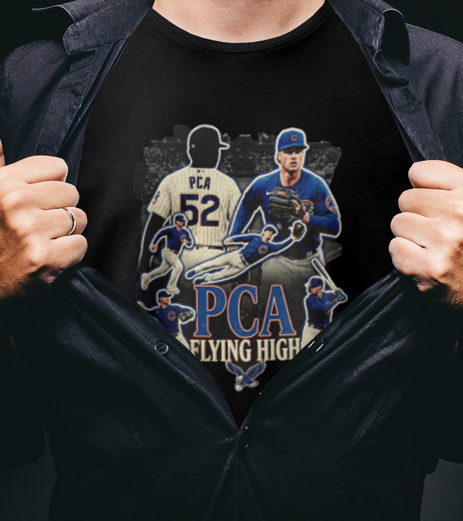 PCA Flying High Chicago Cubs Pete Crow Armstrong Multiple Action Poses T-Shirt