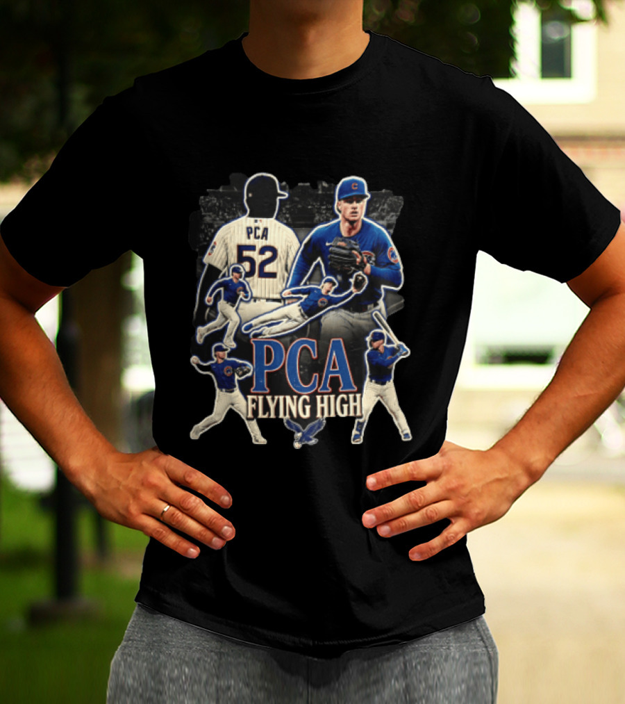PCA Flying High Chicago Cubs Pete Crow Armstrong Multiple Action Poses T-Shirt