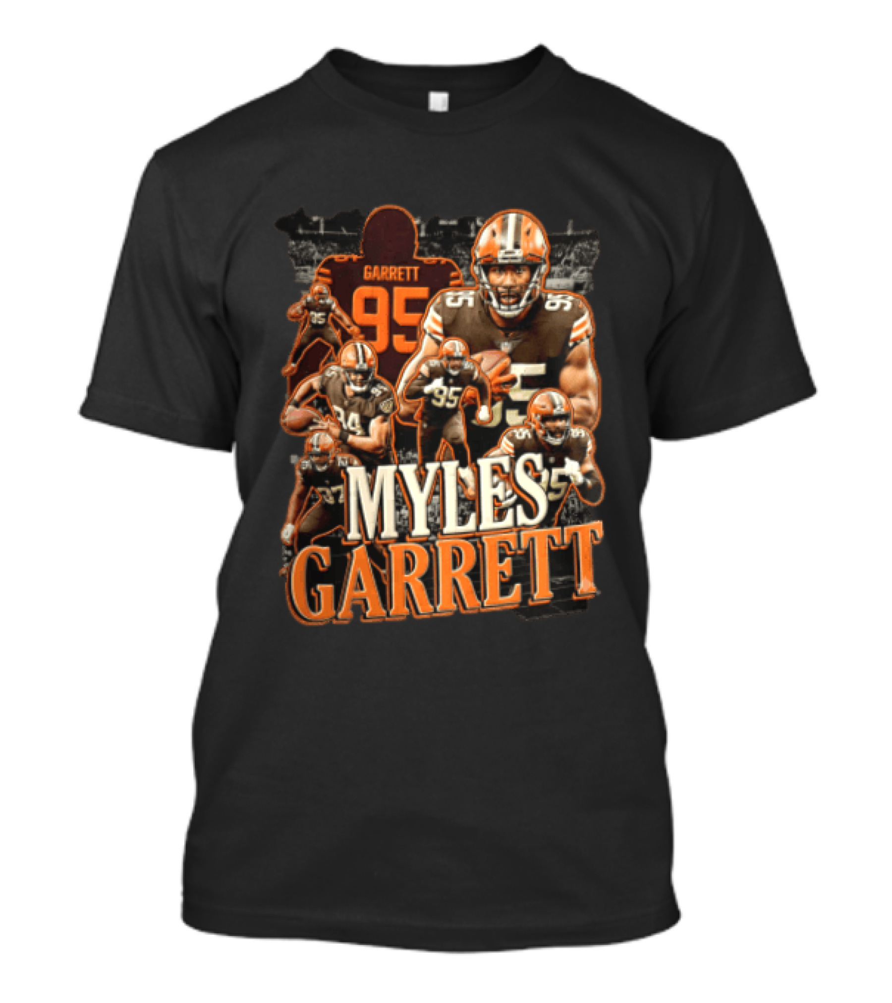 Cleveland Browns Myles Garrett 95 Action Poses Football Player T-Shirt