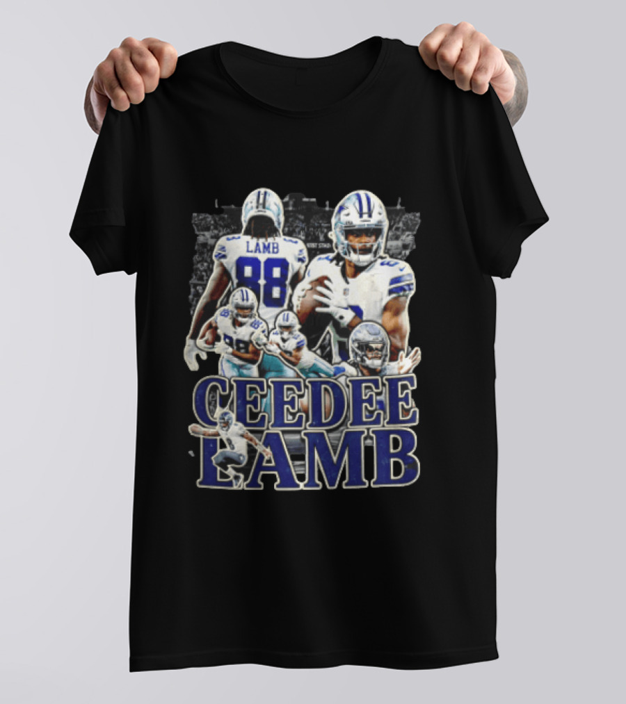 Dallas Cowboys Ceedee Lamb 88 NFL Football Multiple Action Poses T-Shirt