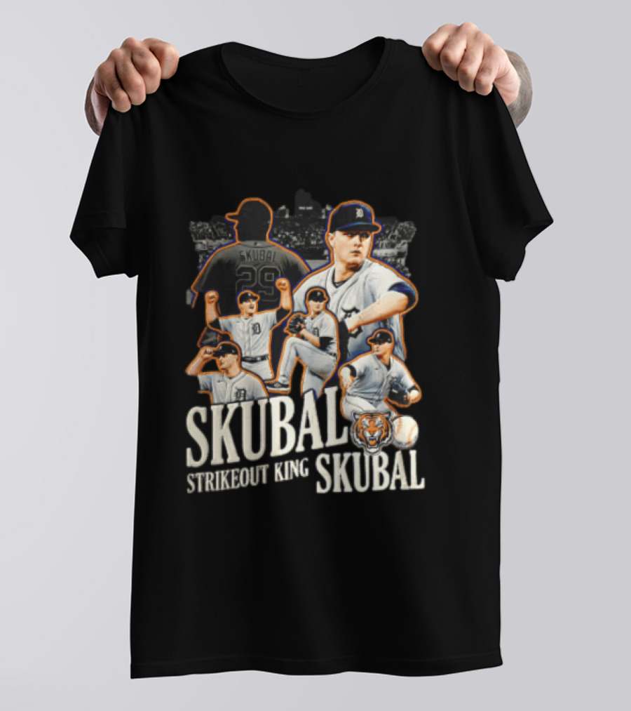 Detroit Tigers Skubal Strikeout King Baseball Pitcher Tiger T-Shirt