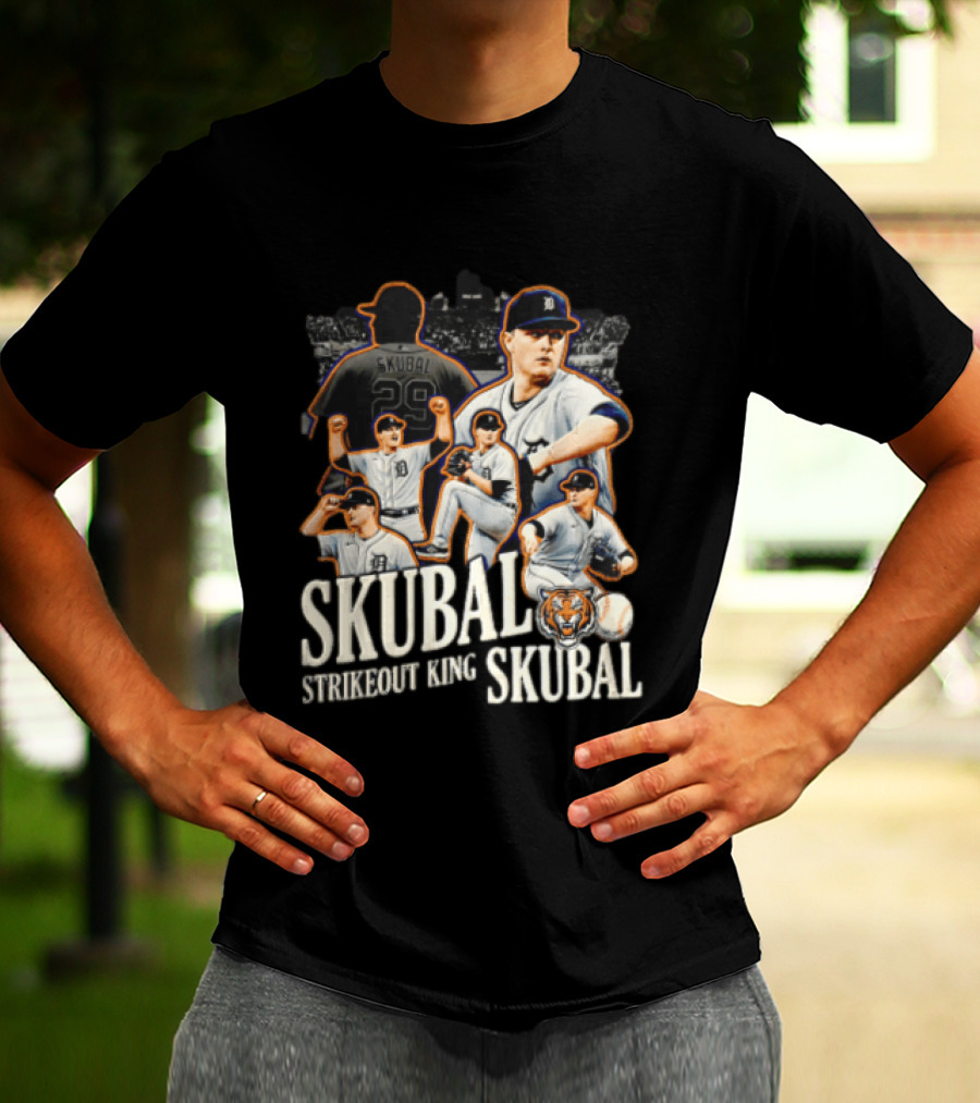 Detroit Tigers Skubal Strikeout King Baseball Pitcher Tiger T-Shirt