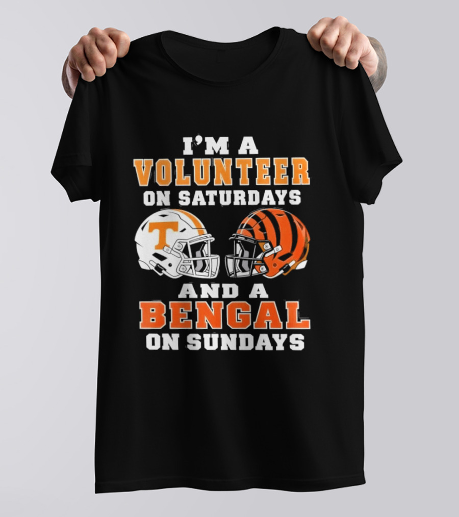 Volunteer On Saturdays Bengal On Sundays Football Helmets T-Shirt