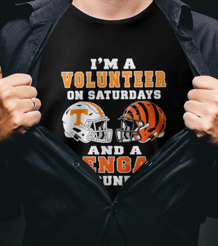 Volunteer On Saturdays Bengal On Sundays Football Helmets T-Shirt