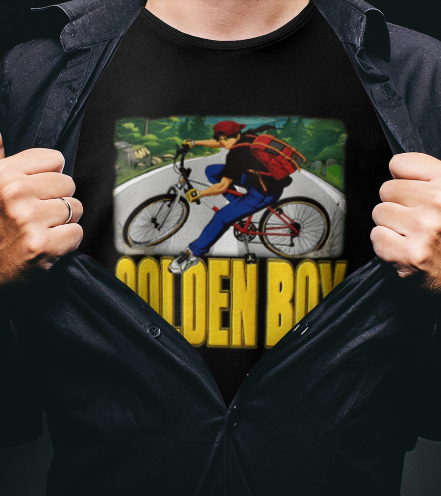 Golden Boy Kintaro Oe 1995 2025 Anime Boy Riding Bicycle Backpack T-Shirt