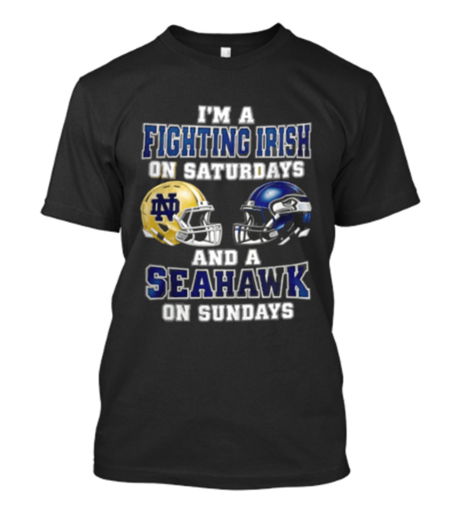 Notre Dame Fighting Irish Saturdays Seattle Seahawks Sundays T-Shirt
