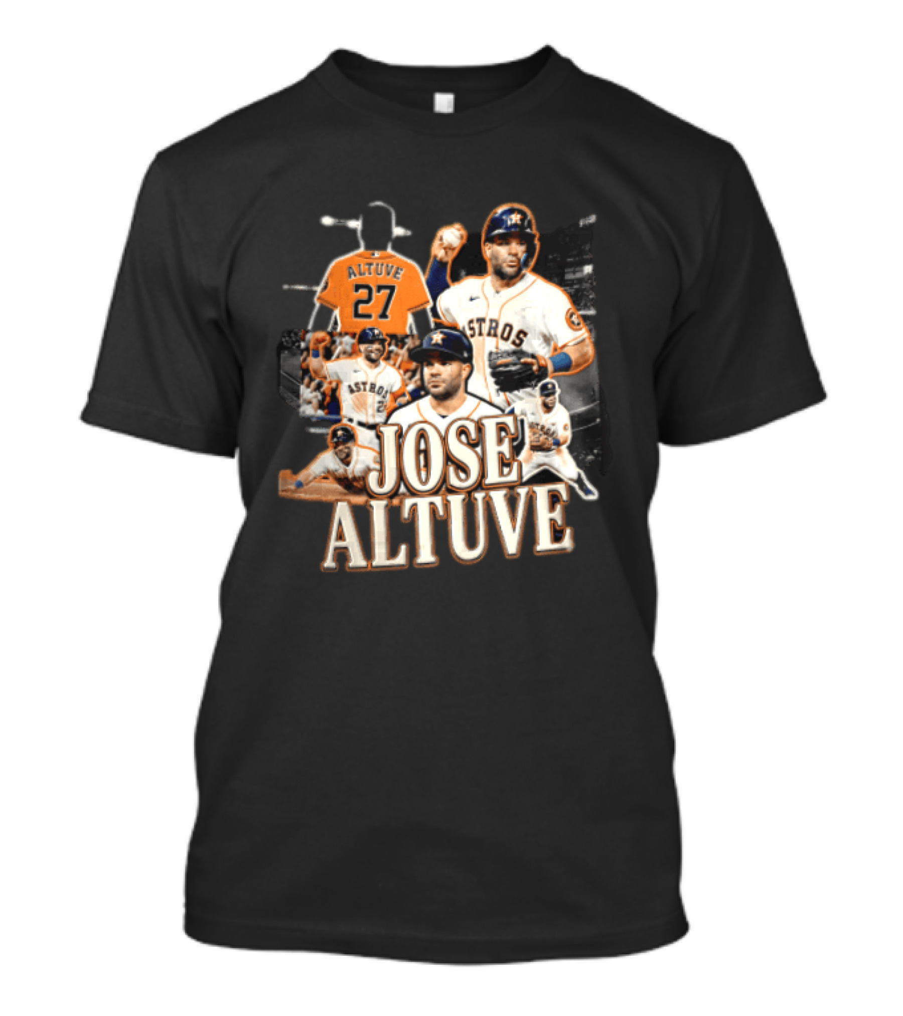 Houston Astros Jose Altuve 27 Collage Baseball Player T-Shirt