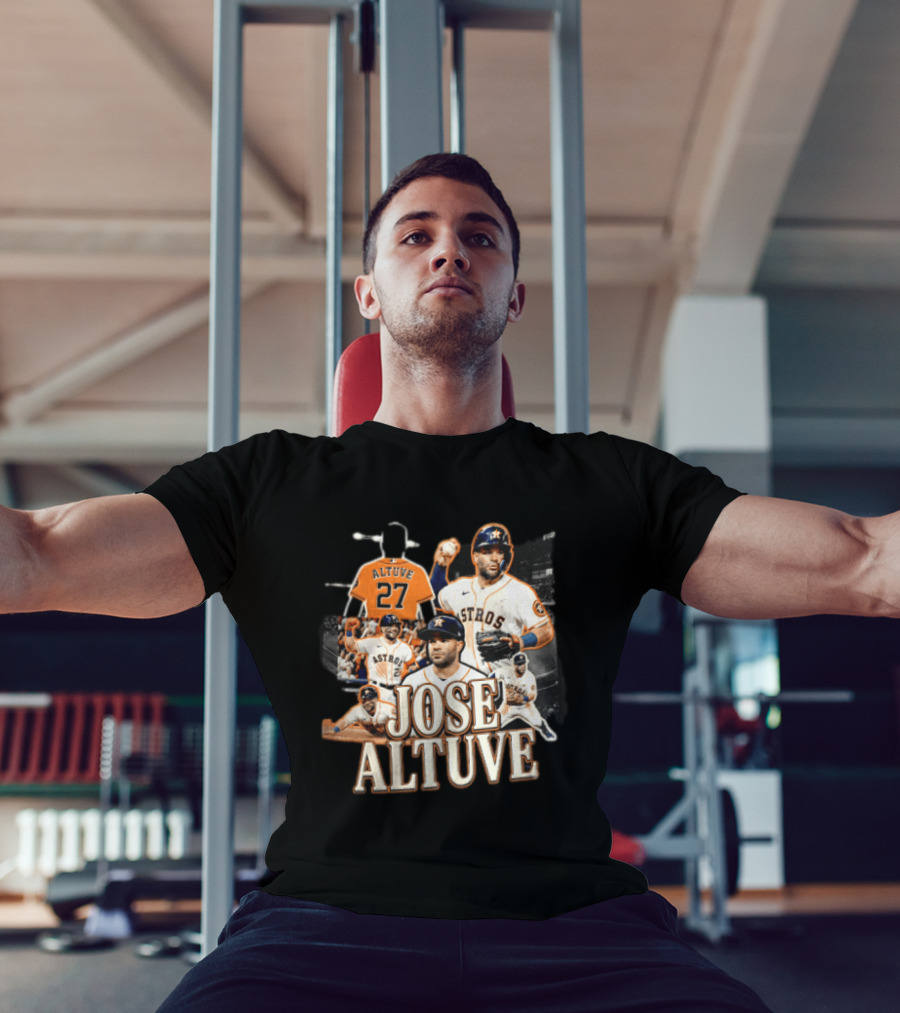 Houston Astros Jose Altuve 27 Collage Baseball Player T-Shirt
