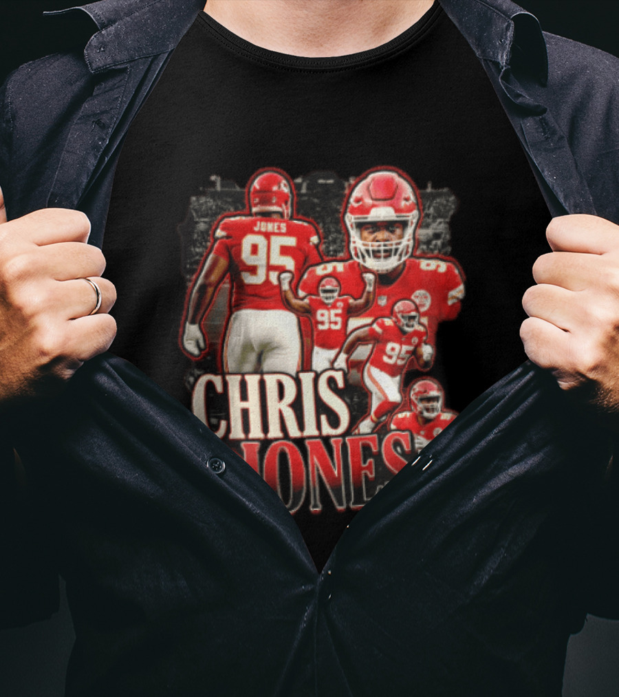 Kansas City Chiefs Chris Jones Football Player 95 Multiple Action Poses T-Shirt