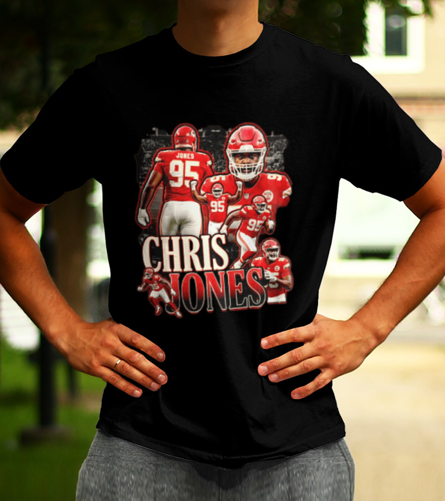 Kansas City Chiefs Chris Jones Football Player 95 Multiple Action Poses T-Shirt