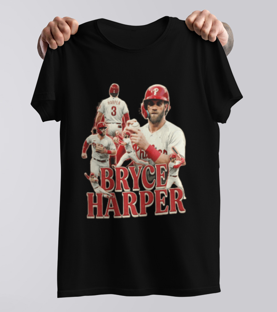 Philadelphia Phillies Bryce Harper Baseball Poses Vintage Look T-Shirt