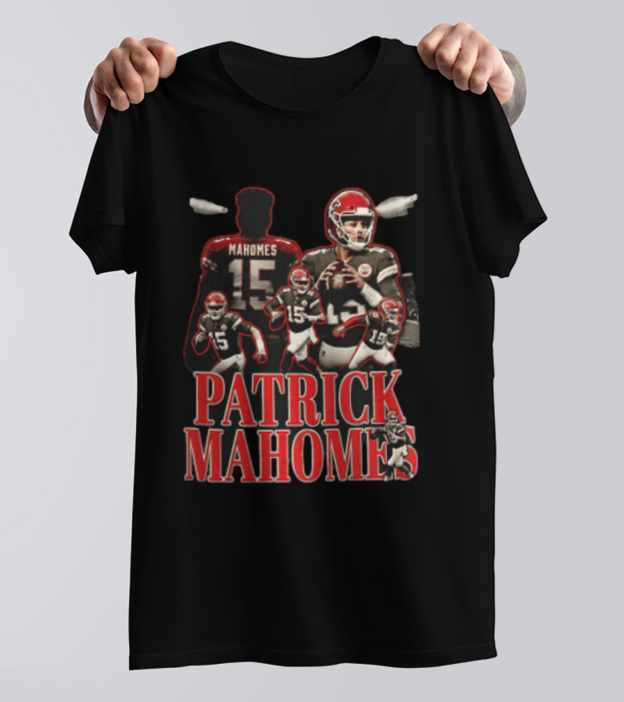 Kansas City Chiefs Patrick Mahomes Vintage Football Player Collage T-Shirt