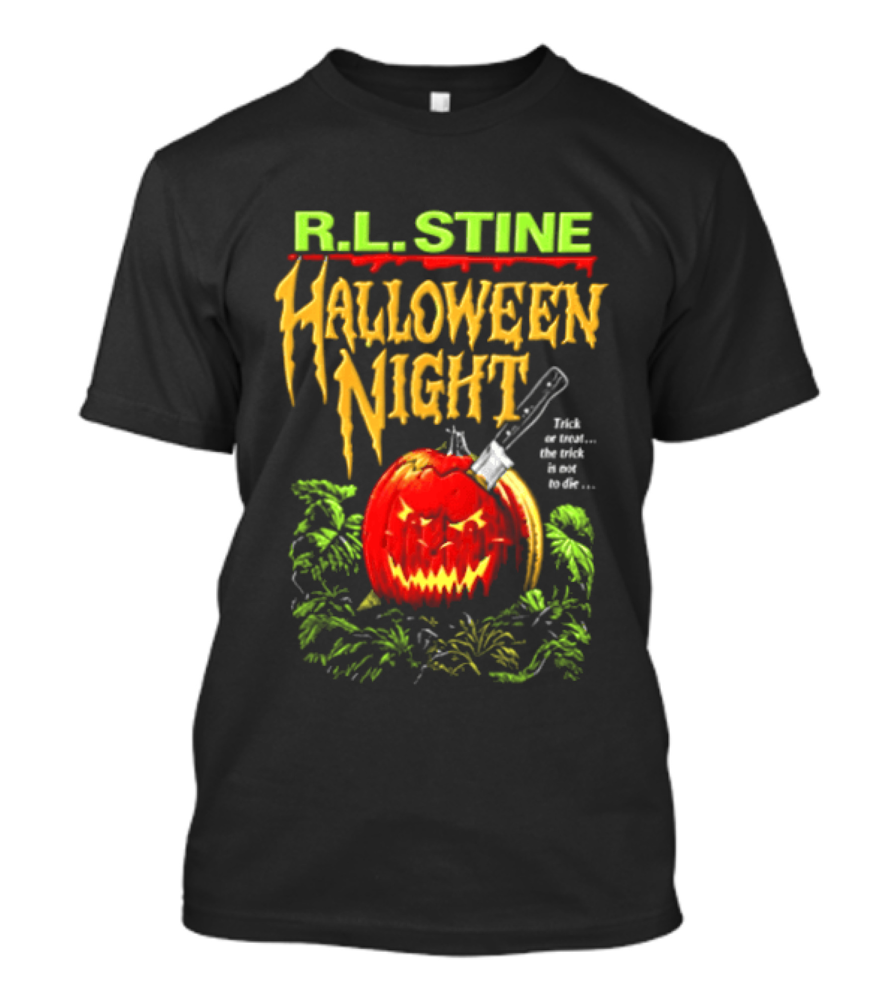 R L Stine Halloween Night Pumpkin Knife Trick Or Treat T-Shirt