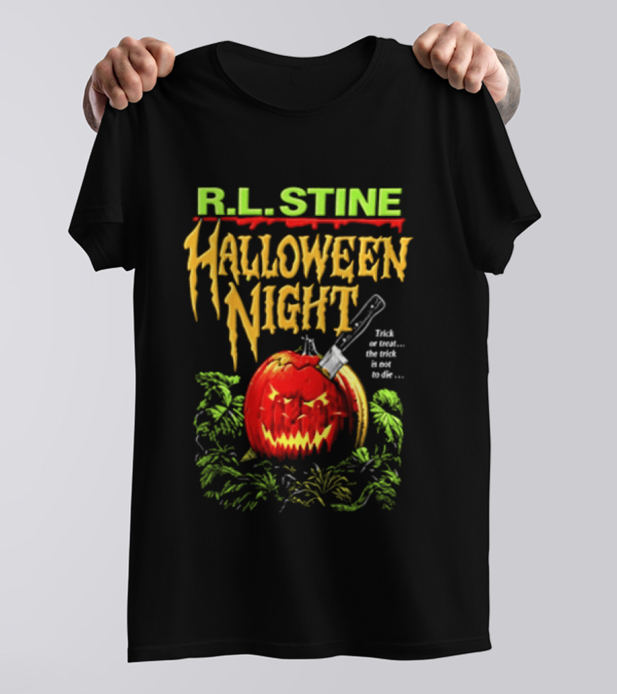 R L Stine Halloween Night Pumpkin Knife Trick Or Treat T-Shirt