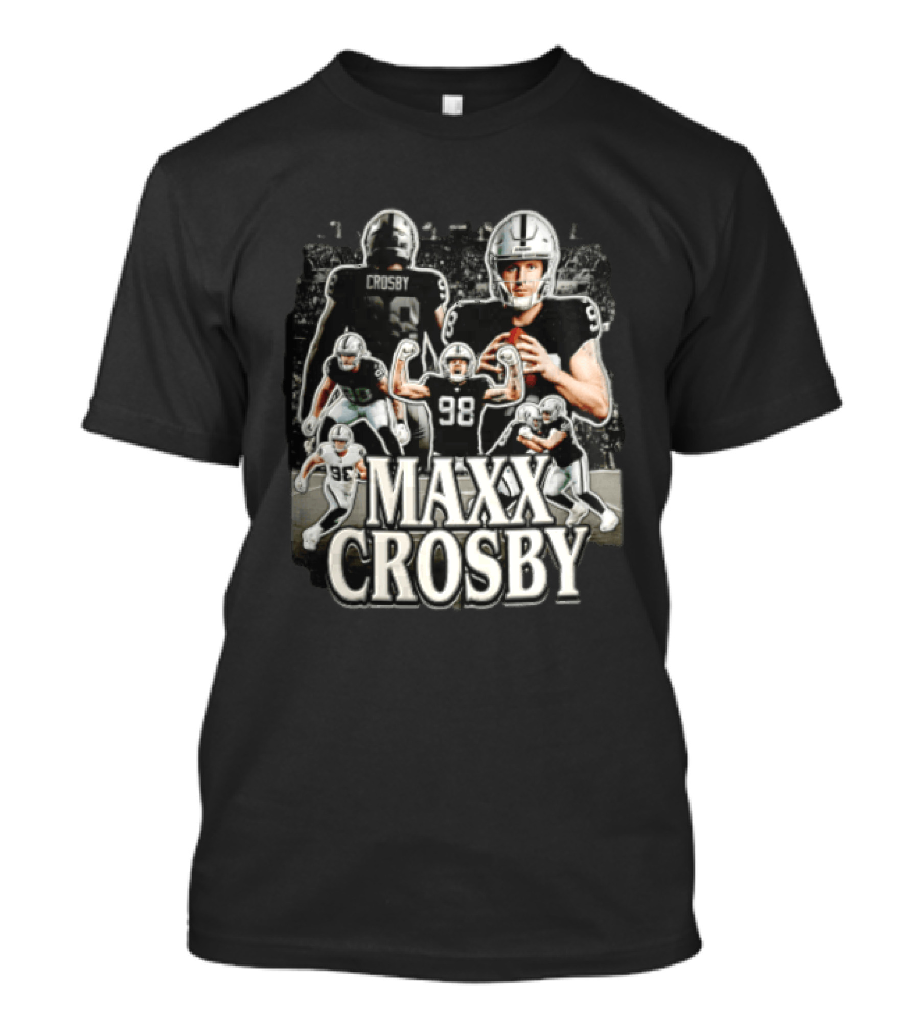 Las Vegas Raiders Maxx Crosby Multiple Action Poses Football Player T-Shirt