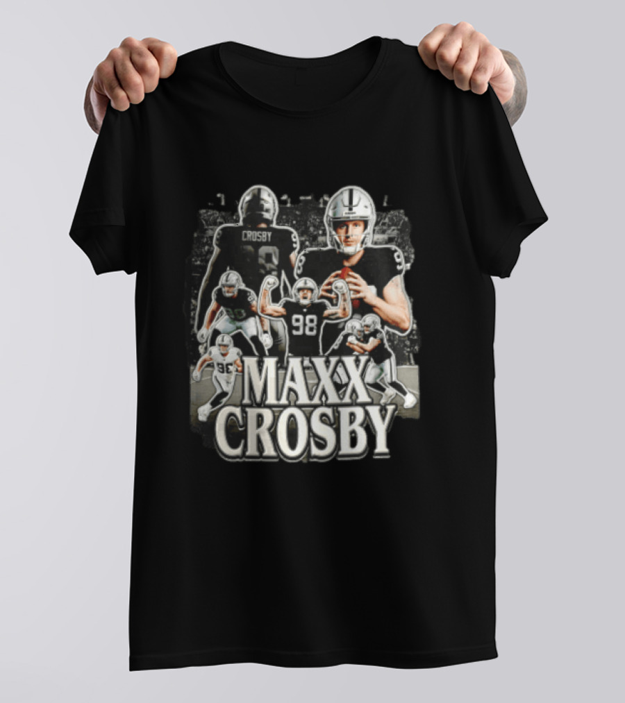 Las Vegas Raiders Maxx Crosby Multiple Action Poses Football Player T-Shirt