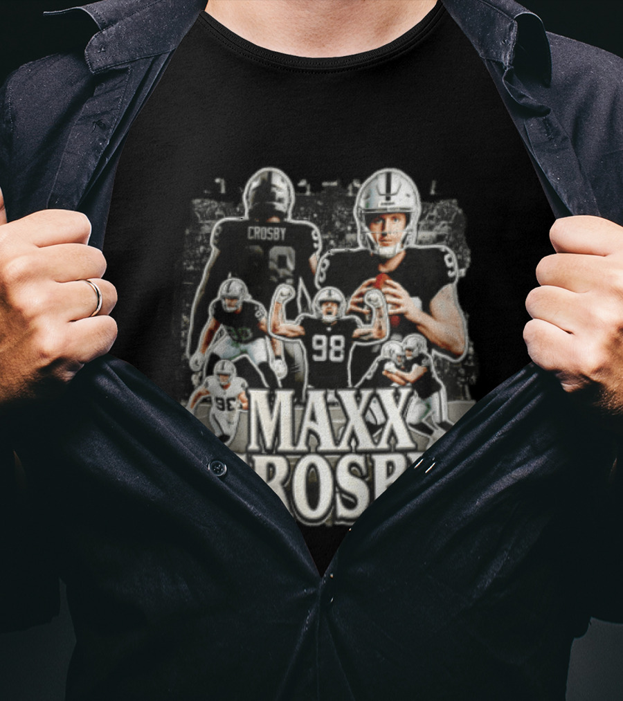 Las Vegas Raiders Maxx Crosby Multiple Action Poses Football Player T-Shirt