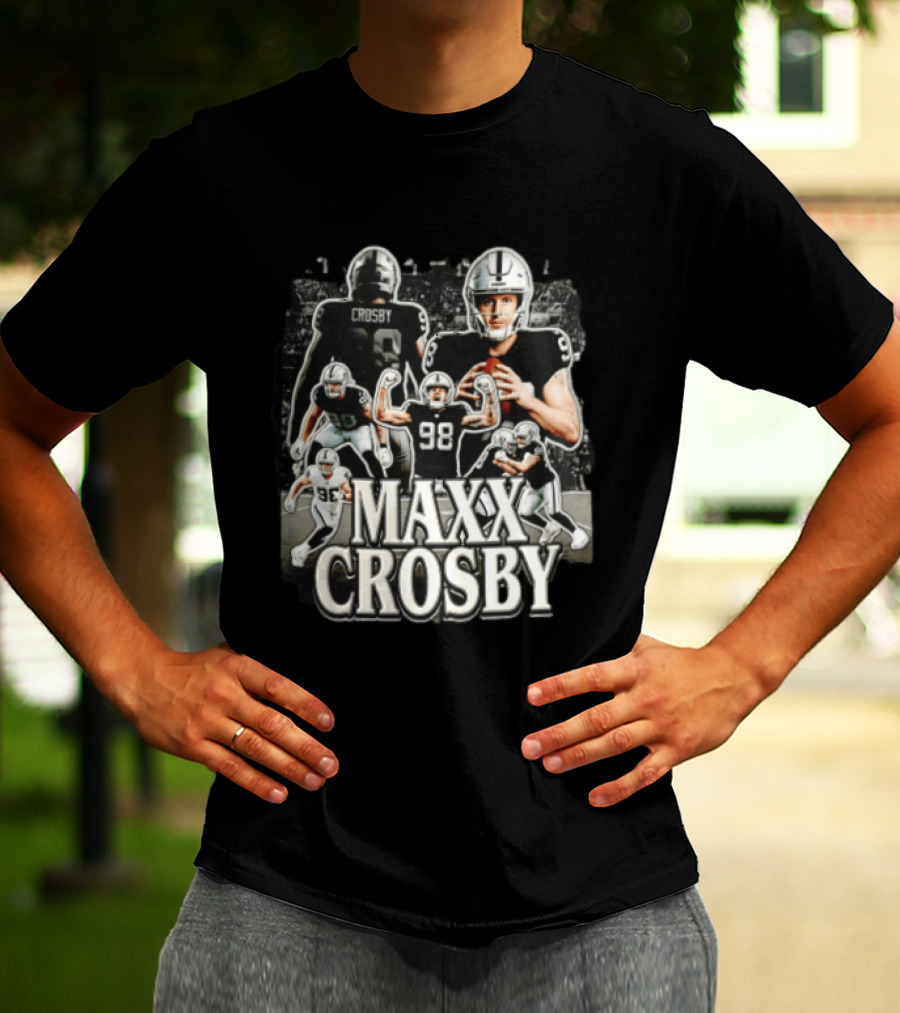 Las Vegas Raiders Maxx Crosby Multiple Action Poses Football Player T-Shirt