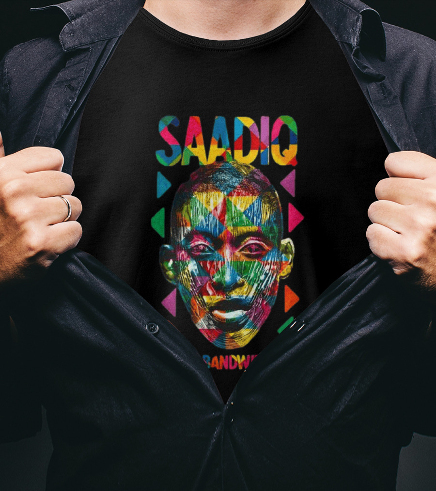 SAADIQ Colorful Geometric Face No Sandwich T-Shirt