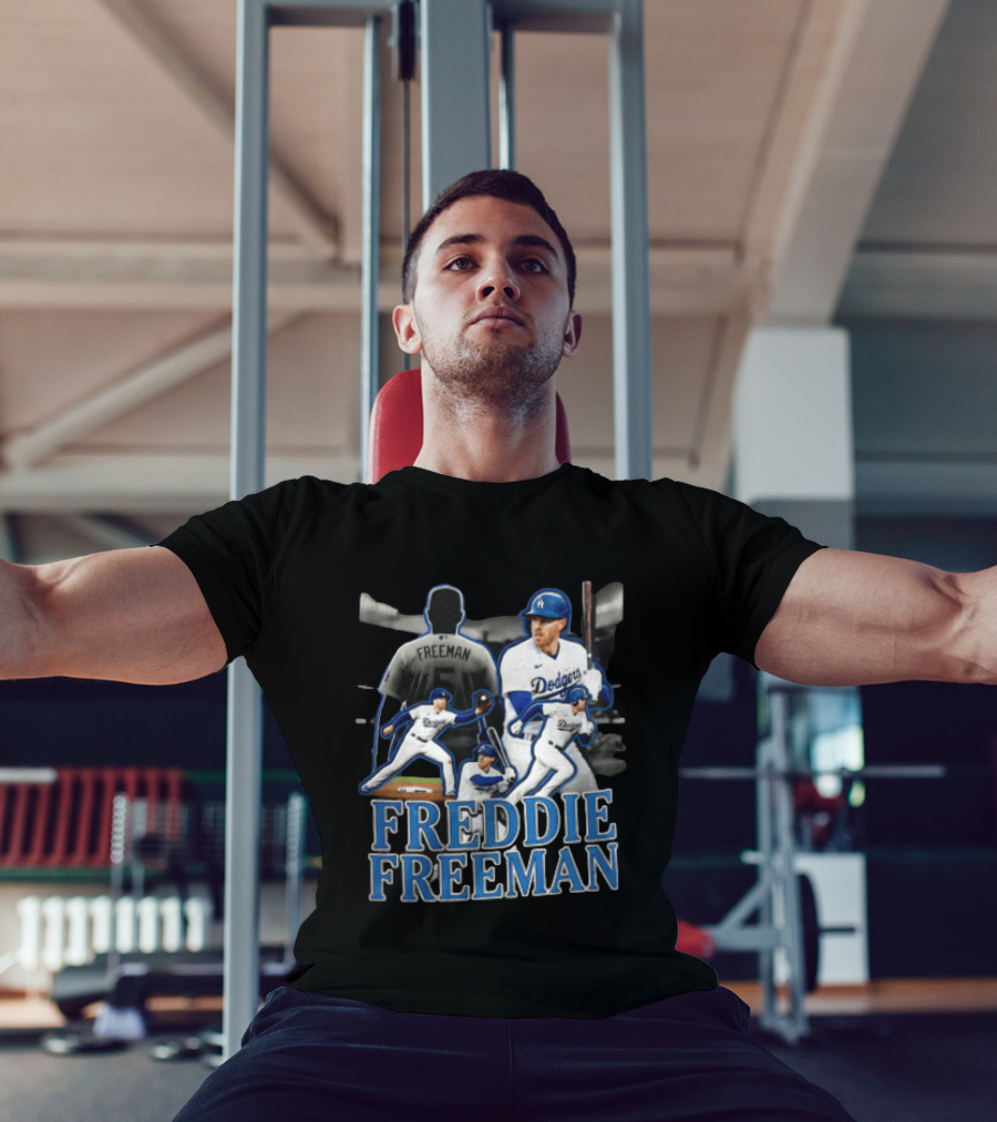 Los Angeles Dodgers Freddie Freeman Baseball Player Action Shots T-Shirt