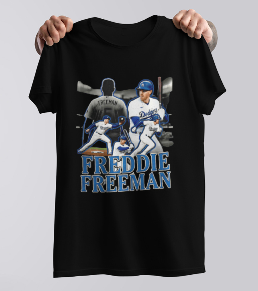Los Angeles Dodgers Freddie Freeman Baseball Player Action Shots T-Shirt