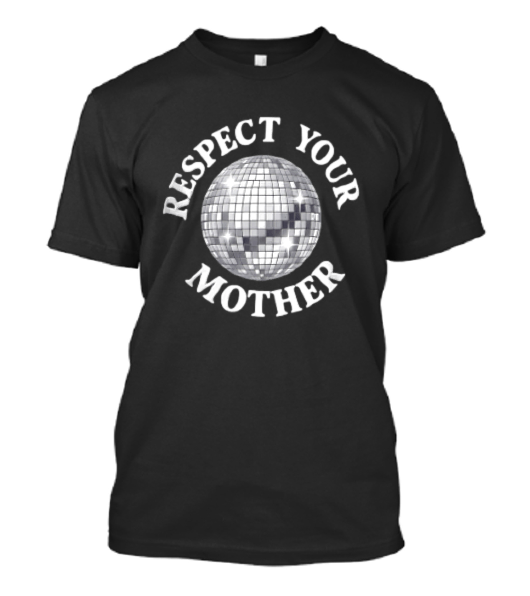 Respect Your Mother Disco Ball Earth White T-Shirt