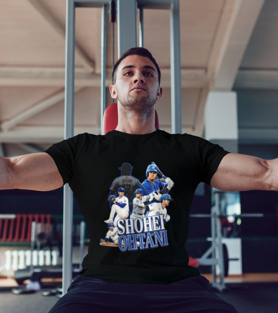 Los Angeles Dodgers Shohei Ohtani Baseball Player Collage T-Shirt