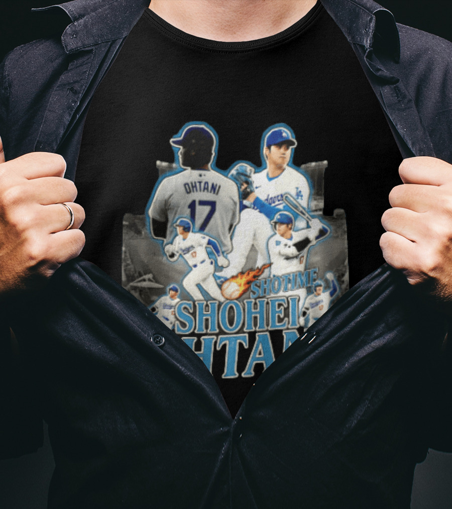 Los Angeles Dodgers Shohei Ohtani Shotime Multiple Baseball Poses T-Shirt