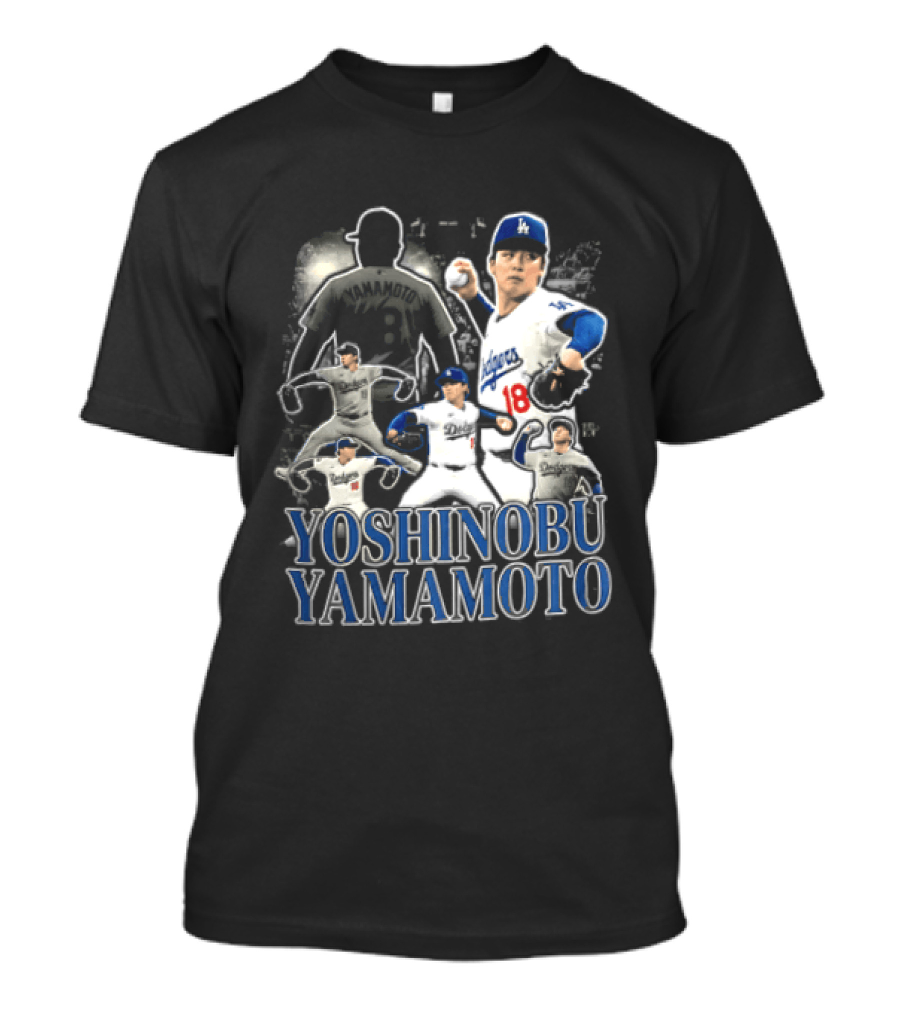 Yoshinobu Yamamoto Los Angeles Dodgers Pitcher Action Poses T-Shirt