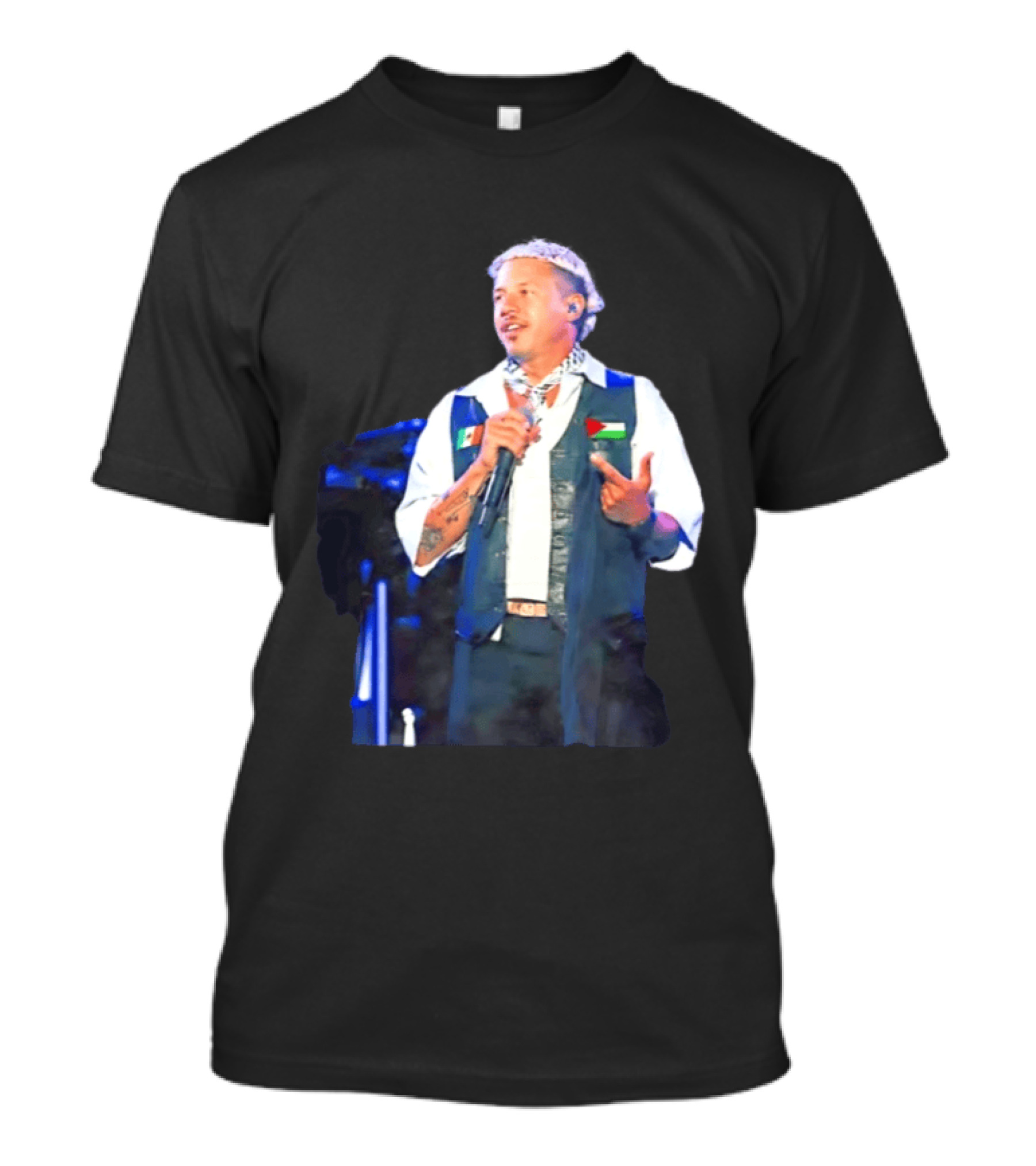Macklemore Live Performance Vest With Flag Patches T-Shirt
