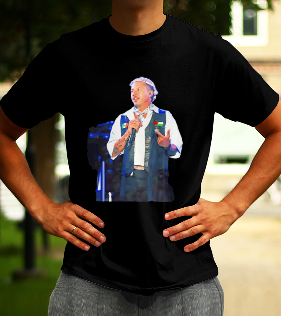 Macklemore Live Performance Vest With Flag Patches T-Shirt
