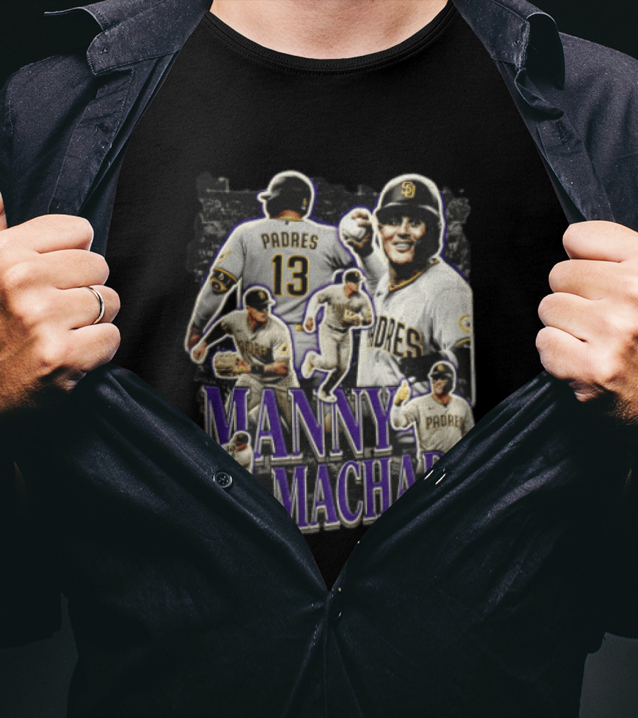 Manny Machado San Diego Padres MLB Baseball Star Player Collage T-Shirt