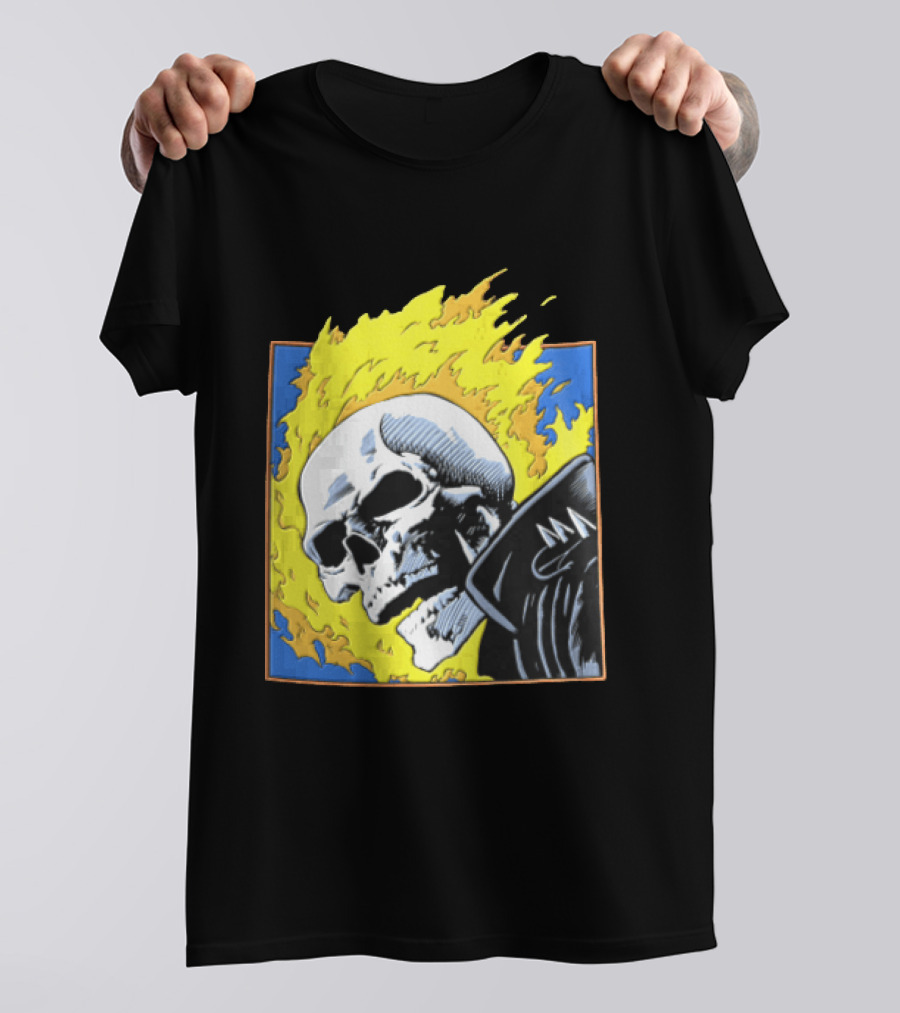 Marvel Ghost Rider Flaming Skull 1976 Comic Cover T-Shirt