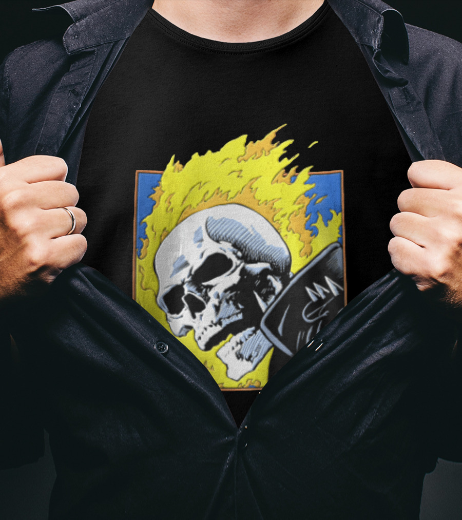 Marvel Ghost Rider Flaming Skull 1976 Comic Cover T-Shirt