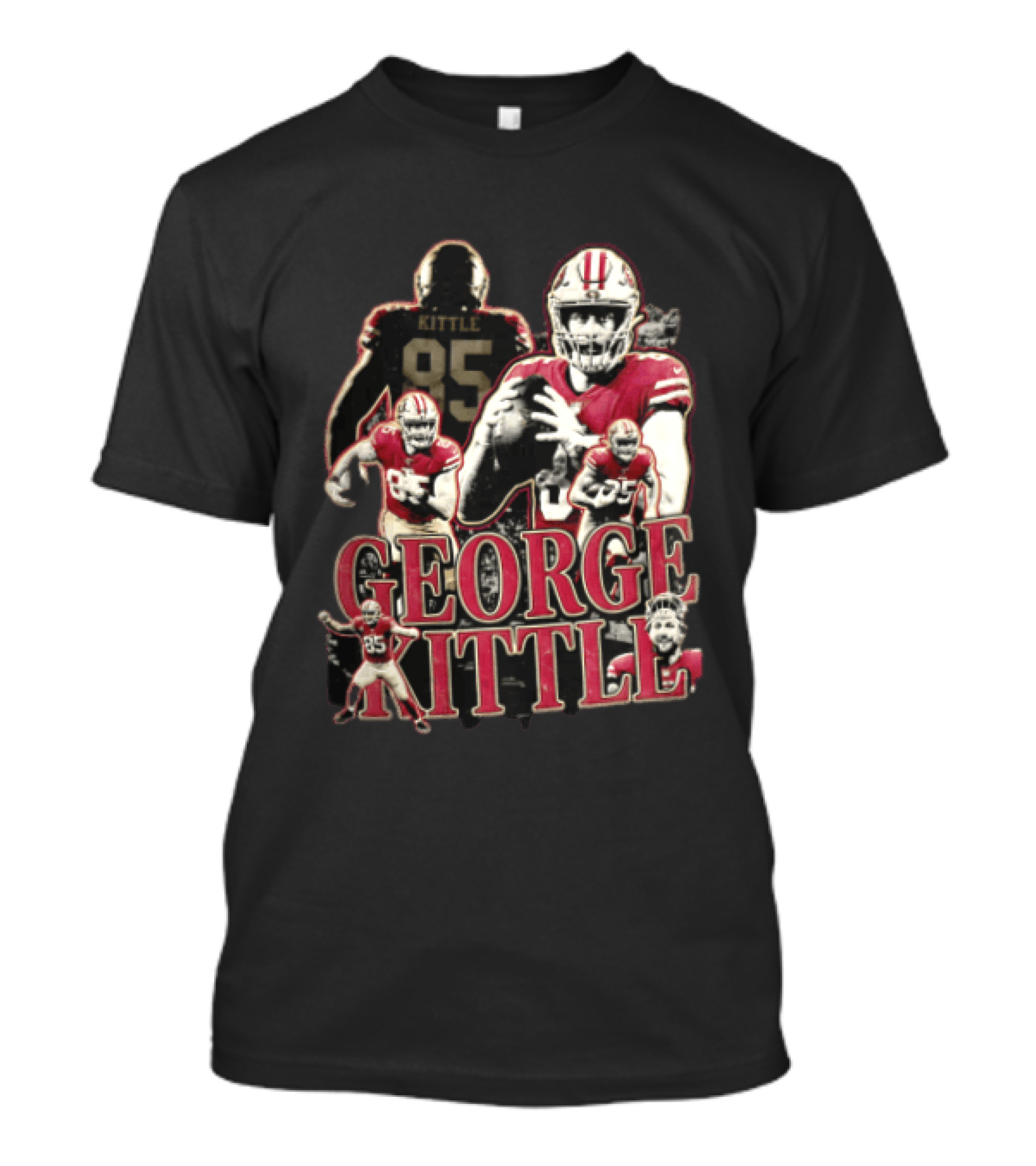 San Francisco 49ers George Kittle Number 85 Football Collage T-Shirt