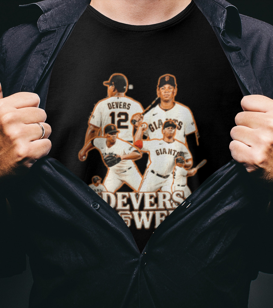 San Francisco Giants Devers Power Baseball Player Action Poses T-Shirt
