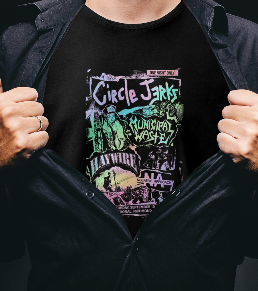 Circle Jerks Municipal Waste Negative Approach Haymarket September 19 2026 The National Richmond Virginia Event T-Shirt