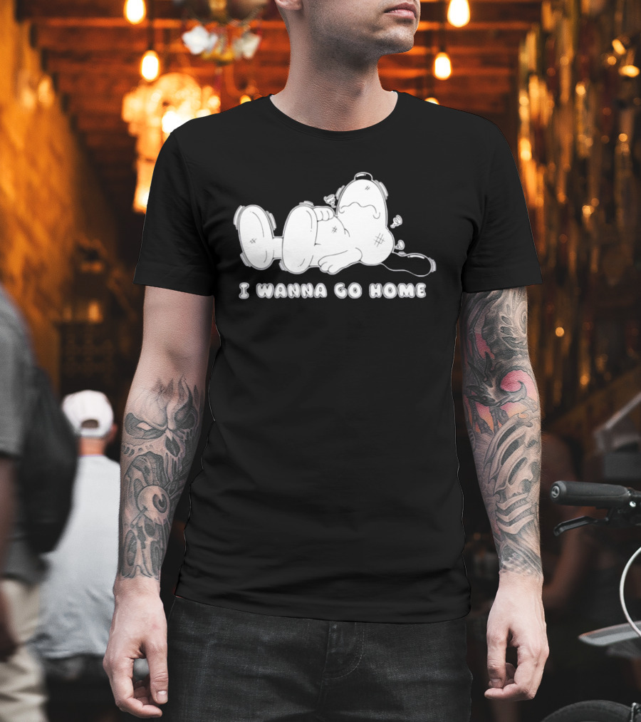 Peanuts Snoopy I Wanna Go Home Charlie Brown T-Shirt